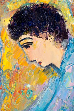 Etnografya, M.Sh. Khaziev. yağlarda boyalı sanatçı resim. 