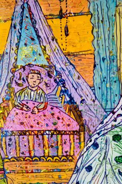 renkli folyo, oryantal kadın, Arap kadın, uygulama bir 