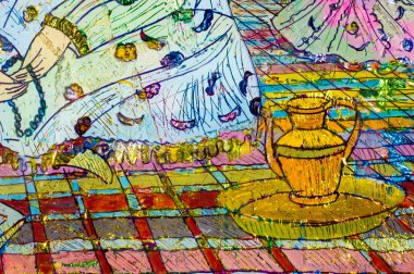 renkli folyo, oryantal kadın, Arap kadın, uygulama bir 