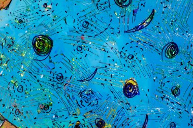 renkli folyo, soyut gece gökyüzü uygulanması