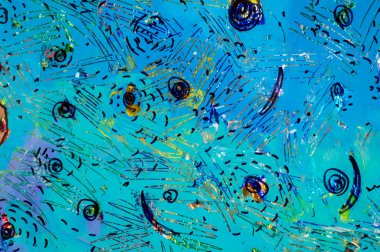 renkli folyo, soyut gece gökyüzü uygulanması