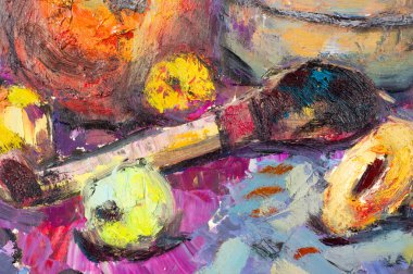 Etnografya, M.Sh. Haziev. yağlıboya resim boyalı sanatçı resmi. stil