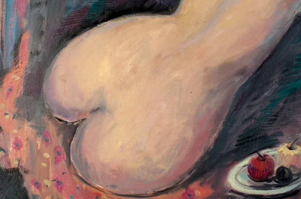 Η ζωγραφισμένη με λάδι εικόνα. γυμνή γυναίκα. γυμνό, Xxx — Φωτογραφία Αρχείου