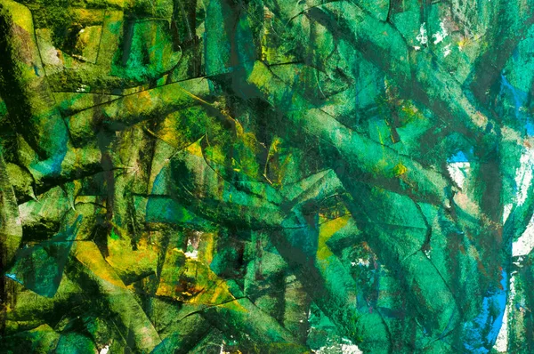 Bild gemalte Farben, abstraktes grünes Muster — Stockfoto