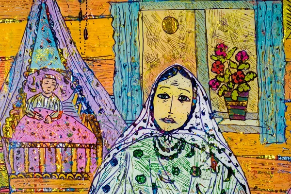 Applicazione di pellicola colorata, donna orientale, la donna araba, un — Foto Stock