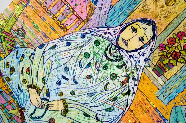 Renkli folyo, oryantal kadın, Arap kadın, uygulama bir — Stok fotoğraf