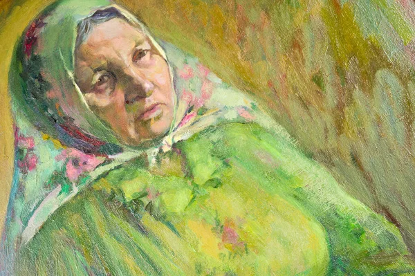 Etnografia, M.Sh. Khaziev. artysta Obraz namalowany w olejach. Wstecz — Zdjęcie stockowe