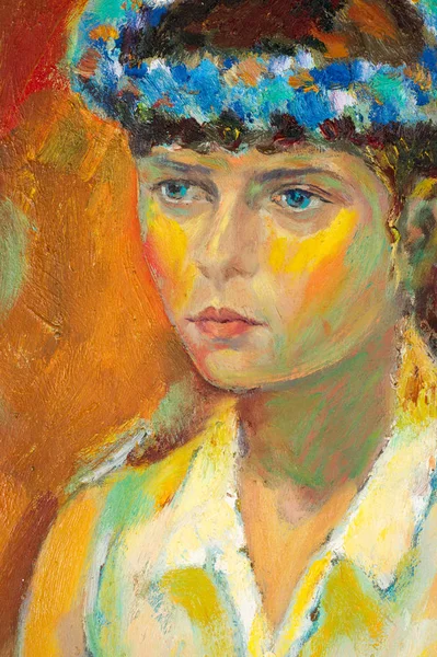 Ethnographie, M.Sh.M. Khaziev. tableau d'artiste peint à l'huile. femelle — Photo