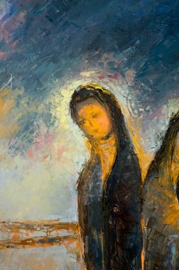 Natalia Babkina ressamı, yağlı boyayla boyanmış resim. kış gezisi