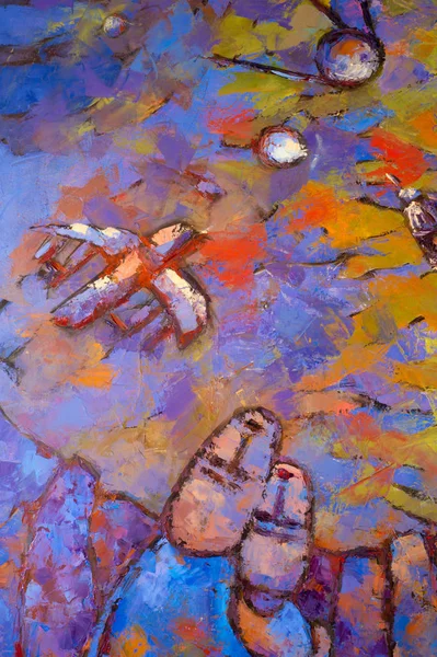 Наталія Бабкіна, картина написана олійними фарбами. У — стокове фото