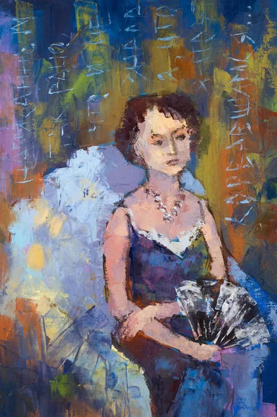 Natalia Babkina artiste, le tableau peint à l'huile. portrait de — Photo