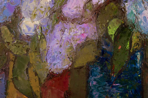 Natalia Babkina ressamı, yağlı boyalarla boyanmış resim. kaslar — Stok fotoğraf