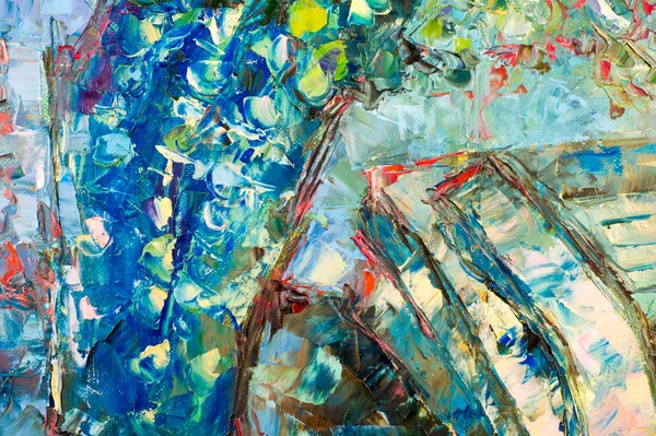 Natalia Babkina umělkyně, obraz namalovaný v olejích. kytice z — Stock fotografie
