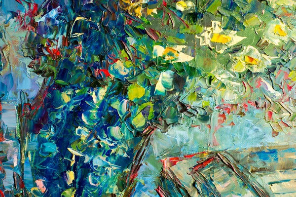 Natalia Babkina artista, il quadro dipinto ad olio. bouquet di — Foto Stock