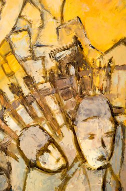 Natalia Babkina ressamı, yağlı boyalarla boyanmış resim. sütun