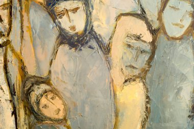 Natalia Babkina ressamı, yağlı boyalarla boyanmış resim. sütun