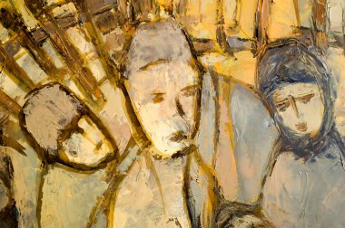 Natalia Babkina ressamı, yağlı boyalarla boyanmış resim. sütun