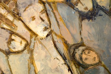 Natalia Babkina ressamı, yağlı boyalarla boyanmış resim. sütun