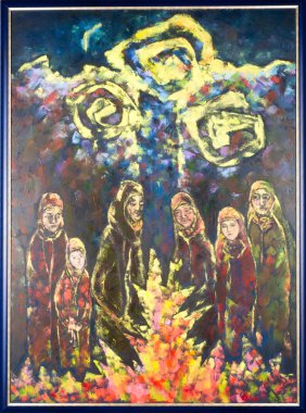 Natalia Babkina ressamı, yağlı boyalarla boyanmış resim. tra