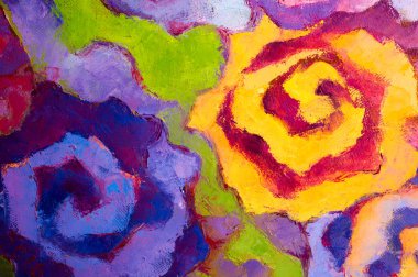 Natalia Babkina ressamı, yağlı boyalarla boyanmış resim. flo