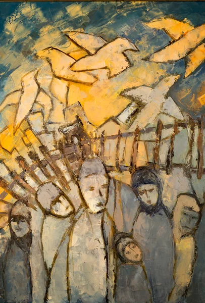 Наталья Бабкина художник, картина, написанная масляными красками. col — стоковое фото