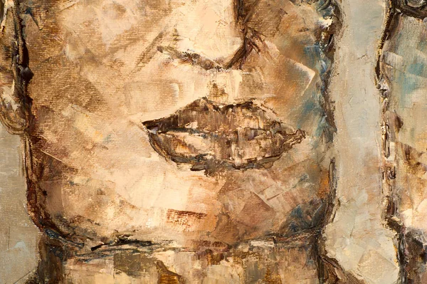 Наталія Бабкіна, картина написана маслом. Чоловіки в t — стокове фото
