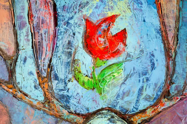 Наталія Бабкіна, картина написана олійними фарбами. У Ліцензійні Стокові Зображення