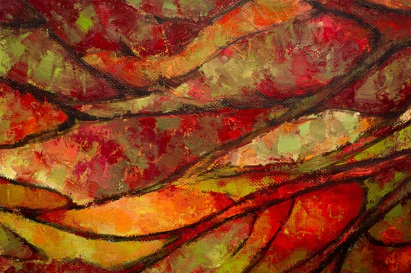 Natalia Babkina artista, el cuadro pintado con pinturas al óleo. rojo — Foto de Stock