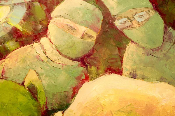 Natalia Babkina artystka, obraz malowany farbami olejnymi. kol — Zdjęcie stockowe