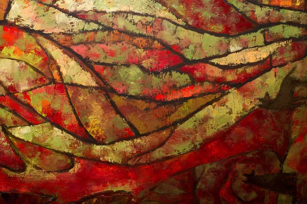Natalia Babkina artista, il quadro dipinto con vernici ad olio. rosso — Foto Stock