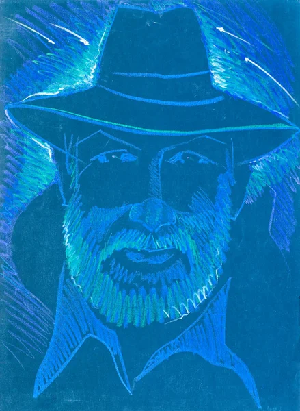 Картинка, нарисованная мелками. портрет человека — стоковое фото