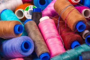 Desenli, arkaplan, çizim, farklı renk iplikleriyle Bobbins