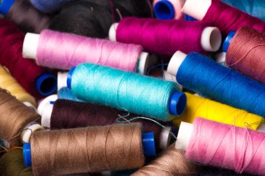 Desenli, arkaplan, çizim, farklı renk iplikleriyle Bobbins