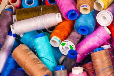 Desenli, arkaplan, çizim, farklı renk iplikleriyle Bobbins