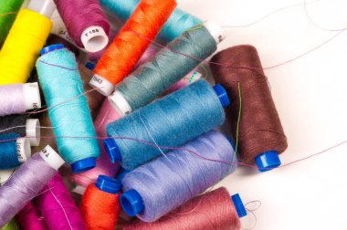 Desenli, arkaplan, çizim, farklı renk iplikleriyle Bobbins