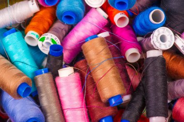 Desenli, arkaplan, çizim, farklı renk iplikleriyle Bobbins