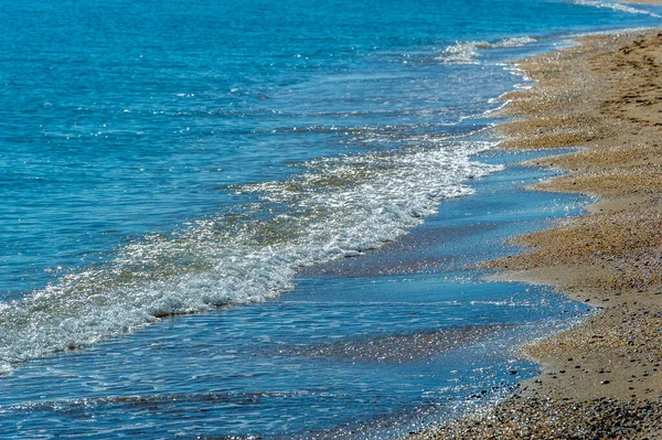 Profundidad Campo Poco Profunda Viento Ligero Olas Viento Costero Local — Foto de Stock