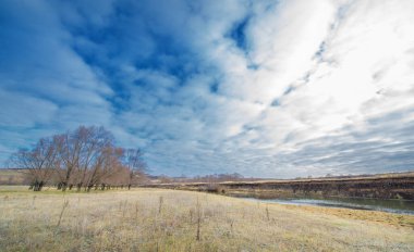 Sonbahar kış manzarası, Kasım. Ay sonuna kadar. Üzücü, kasvetli bir mevsim, doğa karı bekliyor.,