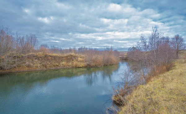 Sonbahar Kış Manzarası Kasım Sonuna Kadar Üzücü Kasvetli Bir Mevsim — Stok fotoğraf