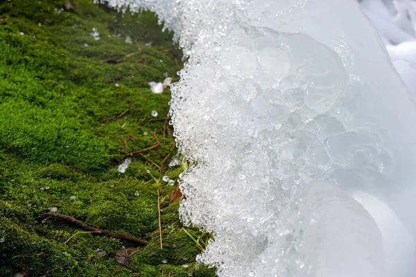 冬の風景 春には氷 凍結水 透明結晶固体 ソース — ストック写真