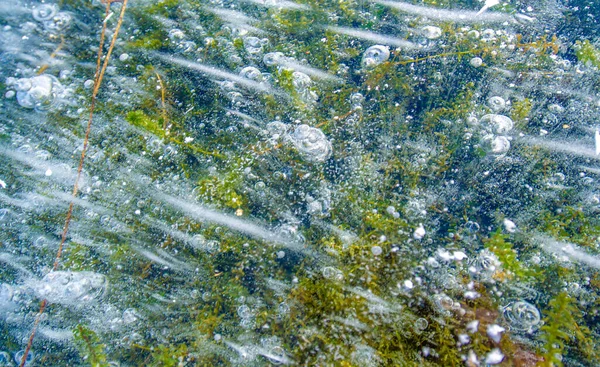 Hay Heladas Calle Hielo Río Burbujas Hielo Atrapadas Hielo Arquitectura — Foto de Stock