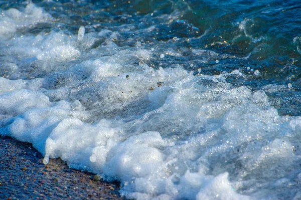 Faible Profondeur Champ Vent Léger Vagues Faible Vent Côtier Local — Photo