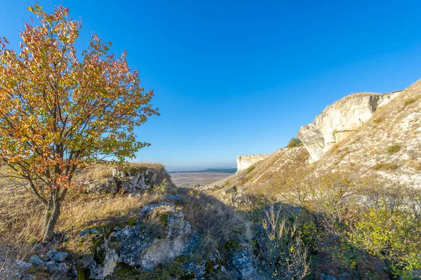 Fotos Península Otoño Crimea Kaya Roca Blanca Distrito Belogorsky Río — Foto de Stock