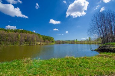 Göletin, kaynağın, huş ağacının fotoğrafları. Göl, karayla çevrili bir havzanın içinde yer alan suyla dolu bir alandır, herhangi bir nehir ya da diğer çıkış noktası hariç.
