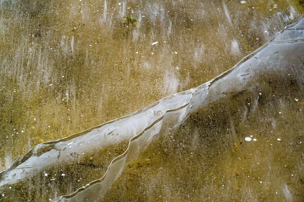 Struktura Vzor Pozadí Bílá Zima Řeka Led Vzduchové Bubliny Stagnující — Stock fotografie