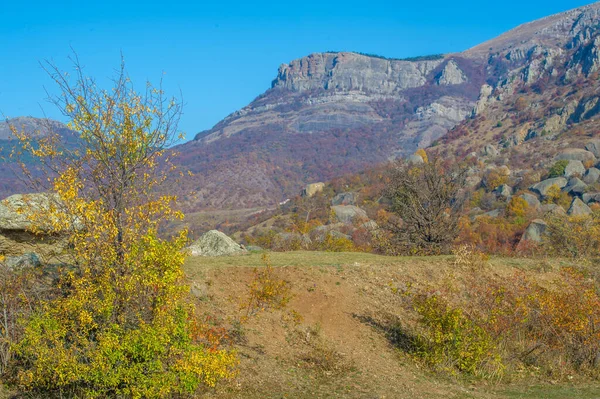 Herfst Foto Van Krim Schiereiland Mist Van Berg Demerdzhi Verdamping — Stockfoto