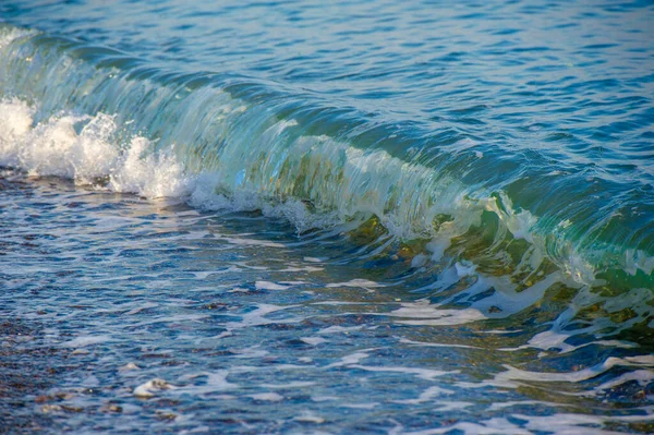 Profundidade Rasa Campo Vento Claro Ondas Vento Costeiro Fraco Local — Fotografia de Stock