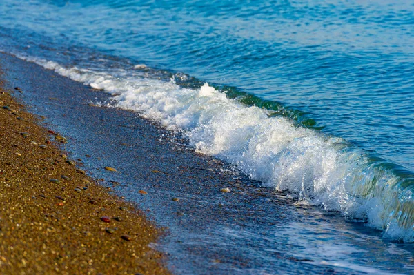 Profundidad Campo Poco Profunda Viento Ligero Olas Viento Costero Local — Foto de Stock