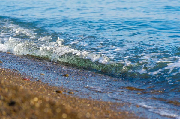 Profundidade Rasa Campo Vento Claro Ondas Vento Costeiro Fraco Local — Fotografia de Stock