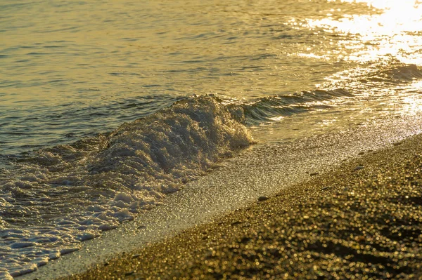 Faible Profondeur Champ Vent Léger Vagues Faible Vent Côtier Local — Photo